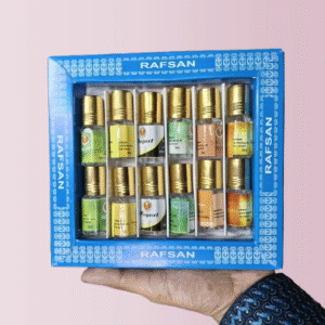 12 pcs Halal Attar Combo Pack – Ayna Ator | 3ml Each | 12 Different Fragrance Oils