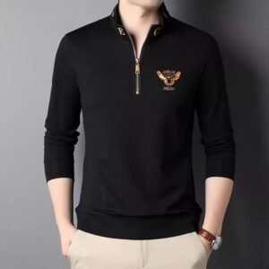 Men's Cotton Long Sleeve Sweatshirt – Stylish Half-Zip Casual Wear
