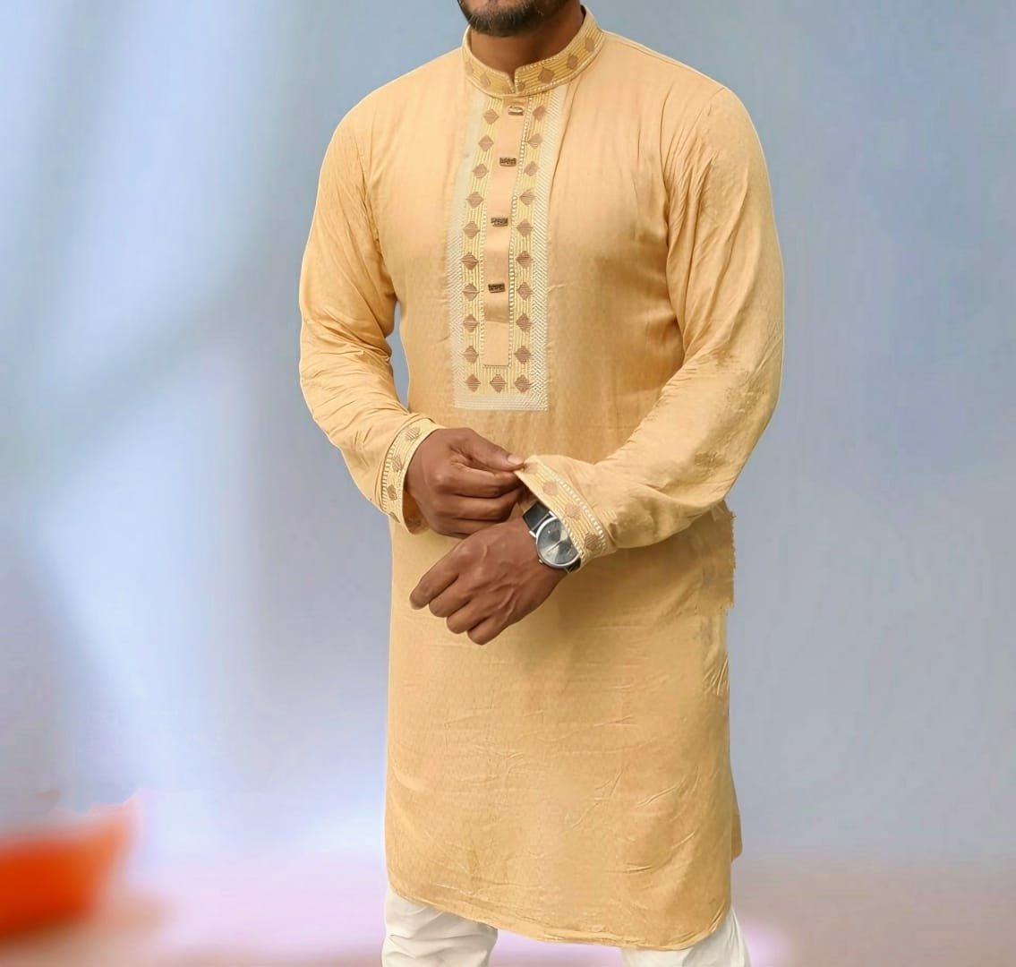 Soft Cotton Embroidery Panjabi (নরম সুতির সূচিকর্ম পাঞ্জাবি) - Image 2