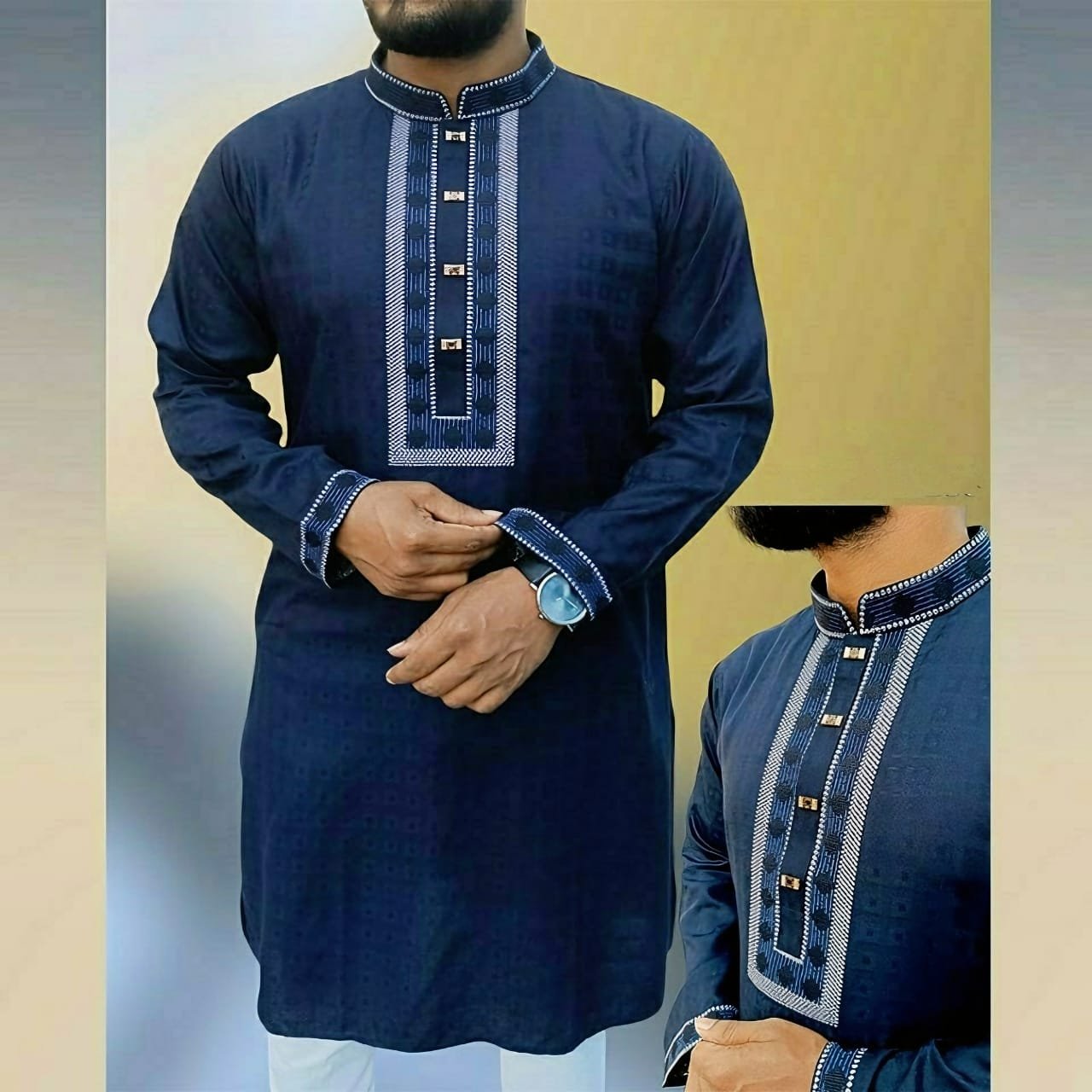 Soft Cotton Embroidery Panjabi (নরম সুতির সূচিকর্ম পাঞ্জাবি) - Image 3