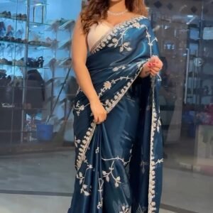 New Chinigura Georgette Sequences Embroidery Sharee