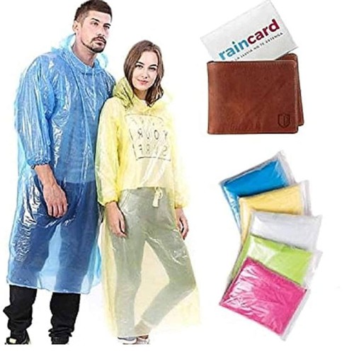 Emergency Waterproof Rain Coat Credit Card Size ( 3 PCS)
