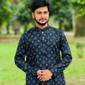 Stylish Cotton Printed Panjabi for Men – Comfortable & Trendy Traditional Wear