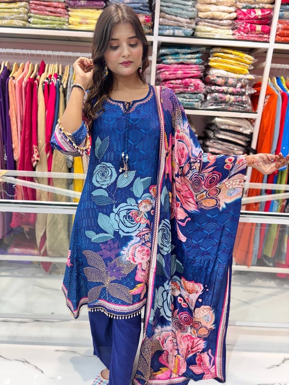 Trendy Digital Print Three Piece for Women – ডিজিটাল প্রিন্ট থ্রি পিস - Image 3