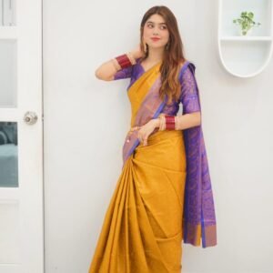 Elegant Kanjivaram Katan Saree with Blouse Piece | কাঞ্জিভরম কাতান শাড়ি