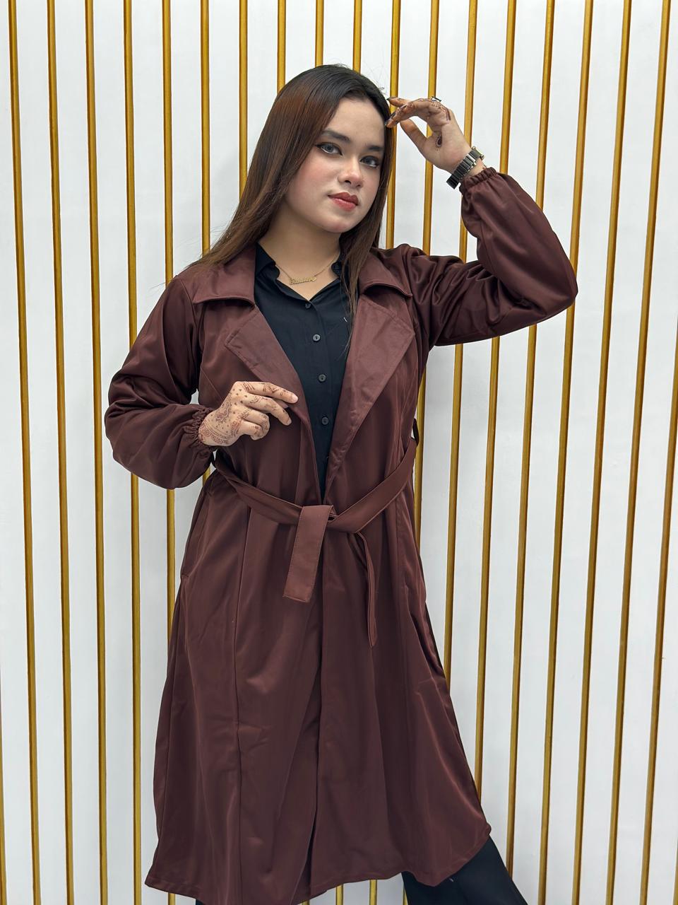 Stylish Ladies Overcoat (Belt System) | লেডিজ ওভারকোট - Image 6