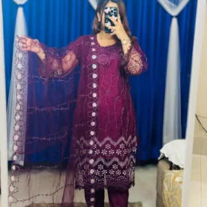 Pakistani Soft Net Sequence Three Piece | পাকিস্তানি সফট নেট সিকুয়েন্স থ্রি পিস