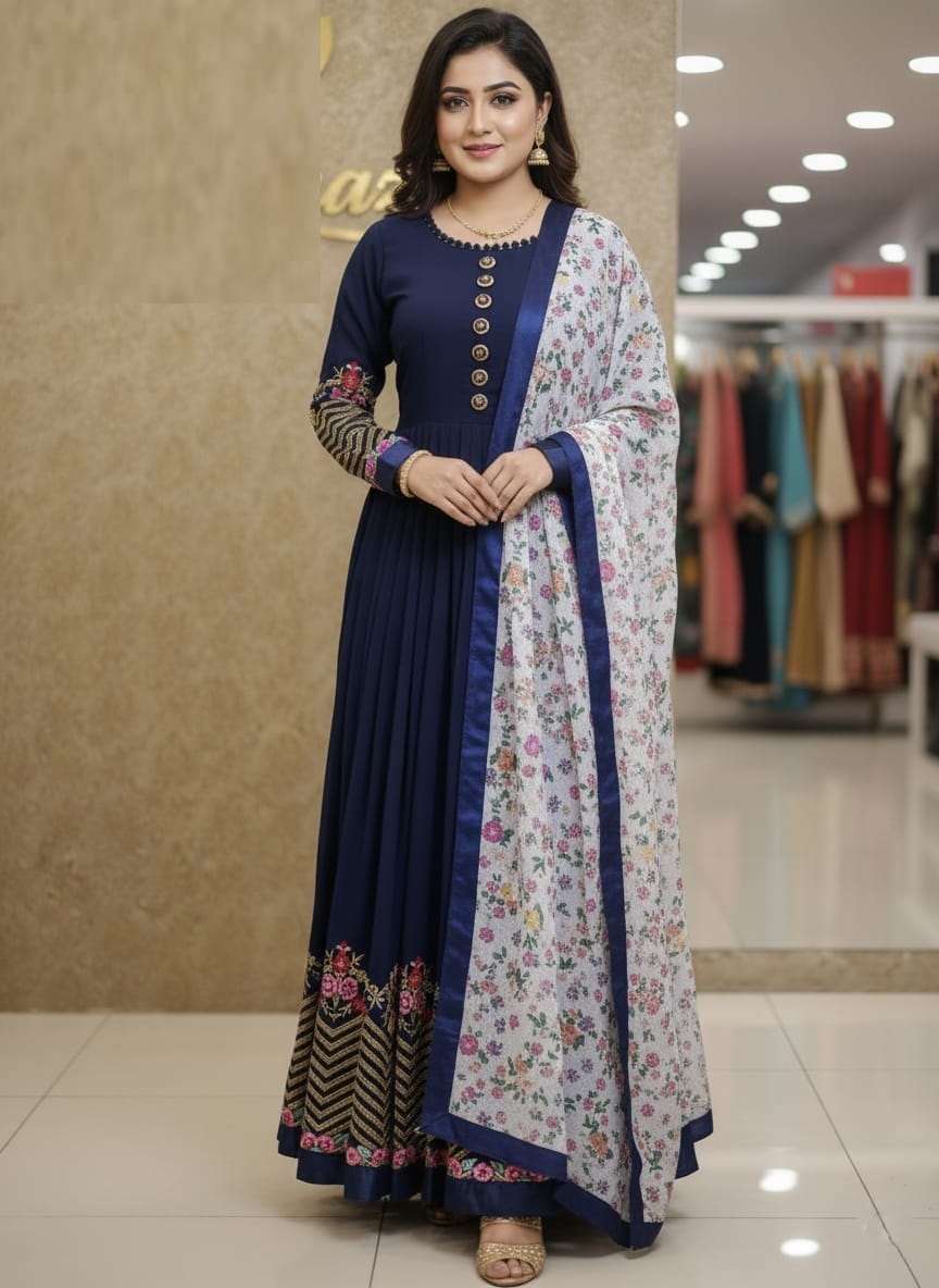 Jorjet Embroidery Party Dress – প্রিমিয়াম জর্জেট এমব্রয়ডারি পার্টি ড্রেস - Image 5