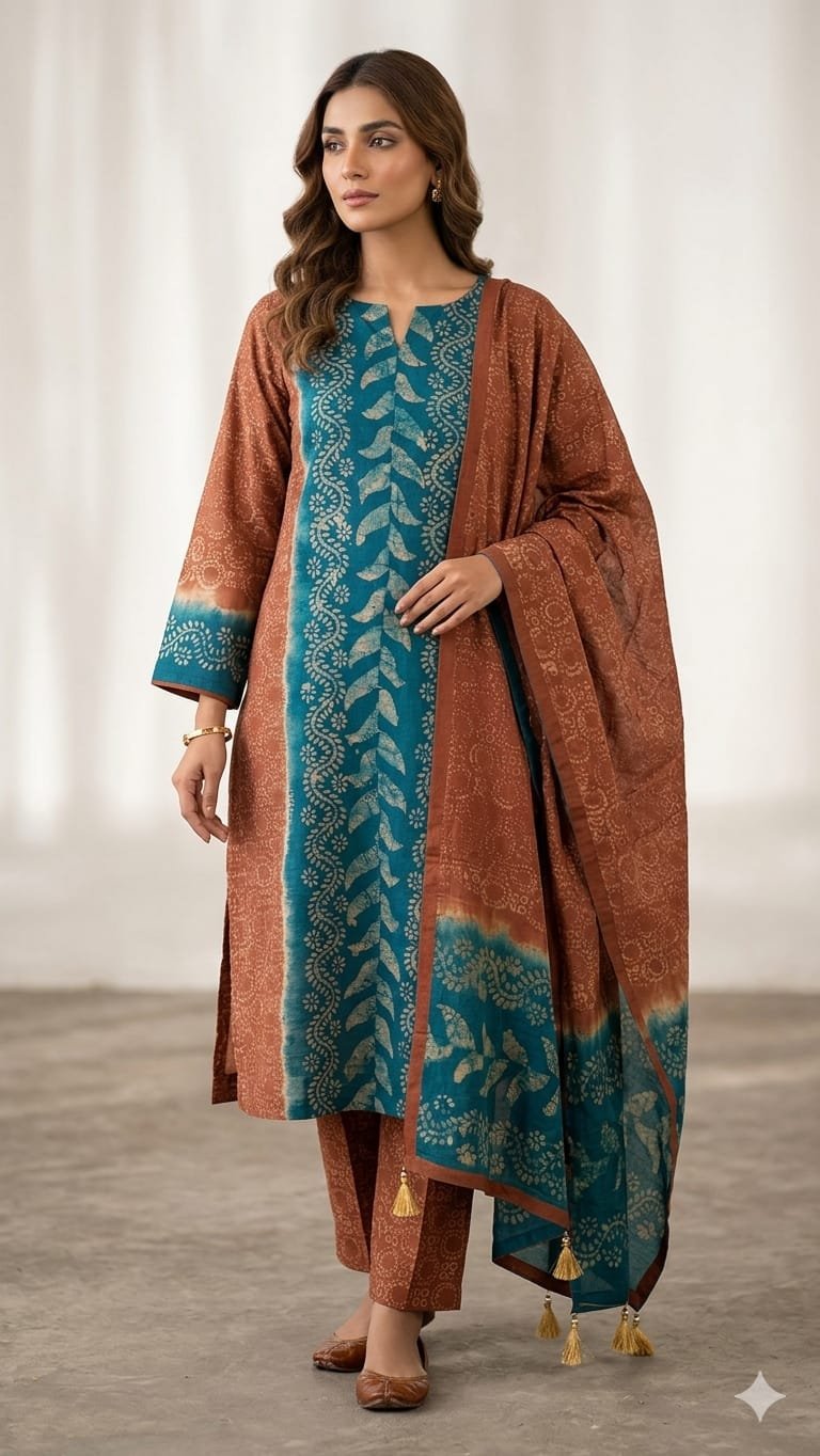 Unstitch Silk Batik Three Piece | সিল্ক বাটিক আনস্টিচ থ্রি পিস - Image 2