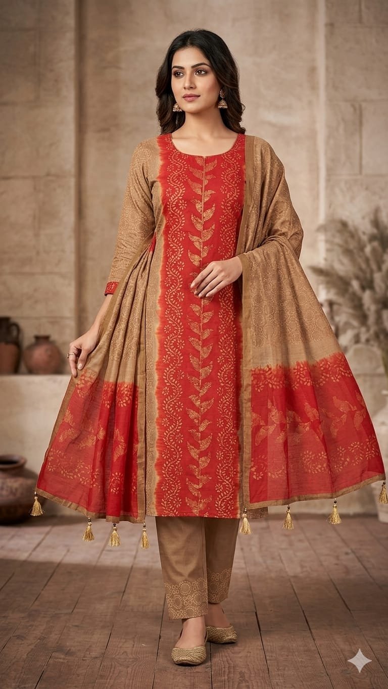 Unstitch Silk Batik Three Piece | সিল্ক বাটিক আনস্টিচ থ্রি পিস - Image 4