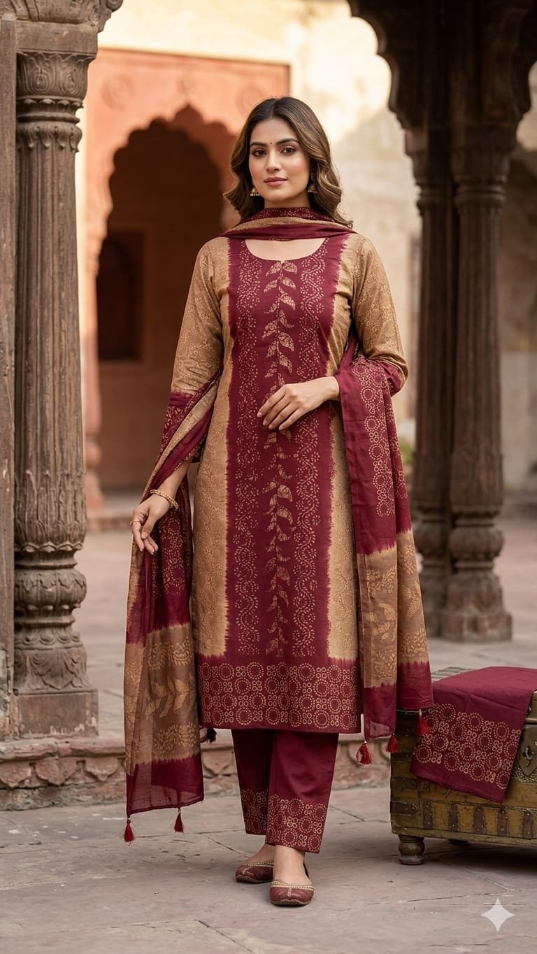 Unstitch Silk Batik Three Piece | সিল্ক বাটিক আনস্টিচ থ্রি পিস