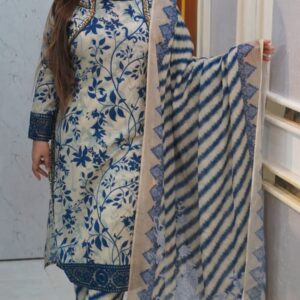 Malhar Digital Print Three Piece | ডিজিটাল প্রিন্ট থ্রি পিস ড্রেস