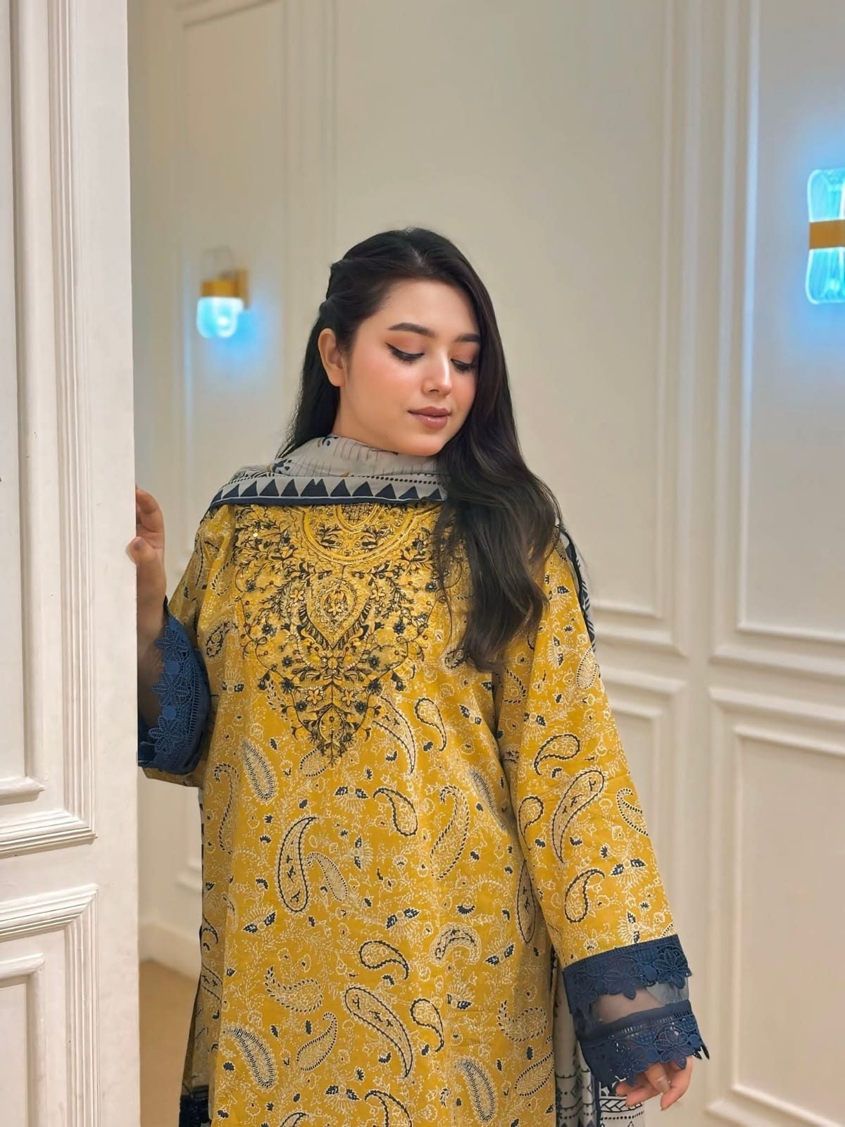 Pakistani Digital Print 3 Piece | ডিজিটাল প্রিন্ট থ্রি পিস ড্রেস - Image 3