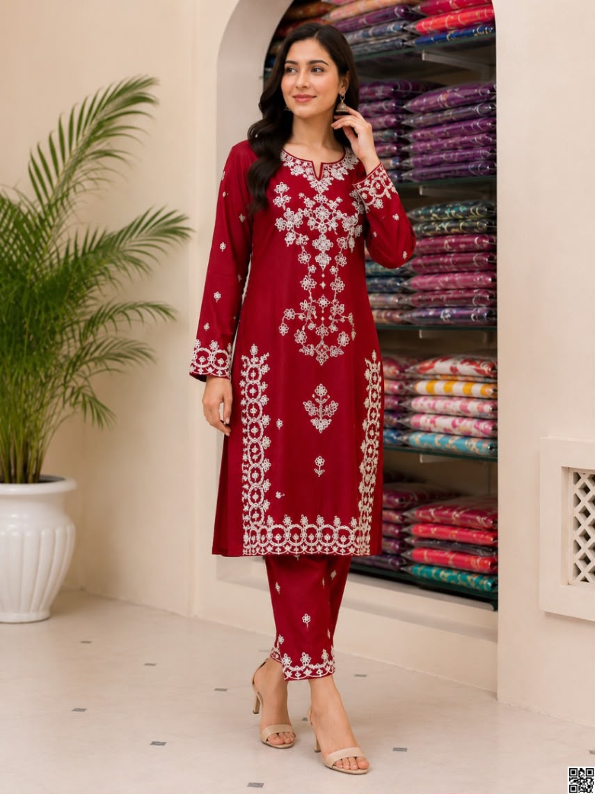 Linen Embroidery Two Piece | লিনেন এমব্রয়ডারি টু পিস - Image 3