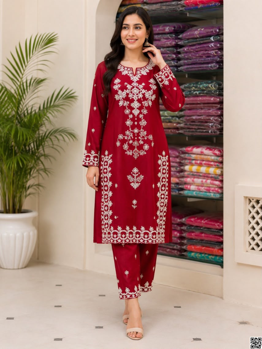Linen Embroidery Two Piece | লিনেন এমব্রয়ডারি টু পিস - Image 2