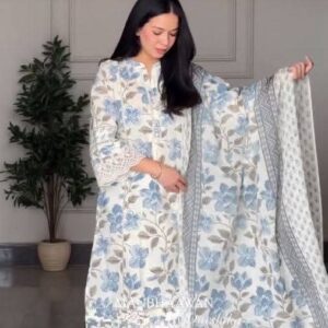 Cotton Embroidery Three Piece | কটন এমব্রয়ডারি থ্রি পিস