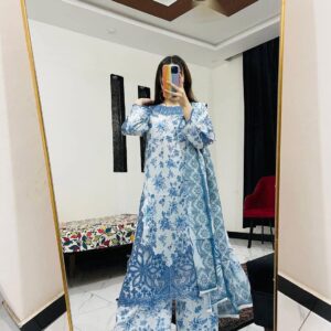 Cotton Embroidery Three Piece | কটন এমব্রয়ডারি থ্রি পিস