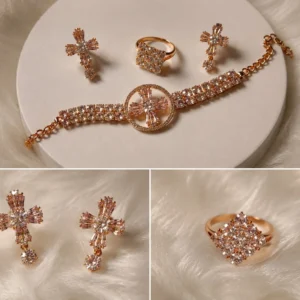 Traditional necklace with matching jhumka earrings featuring an elegant jhumka design
