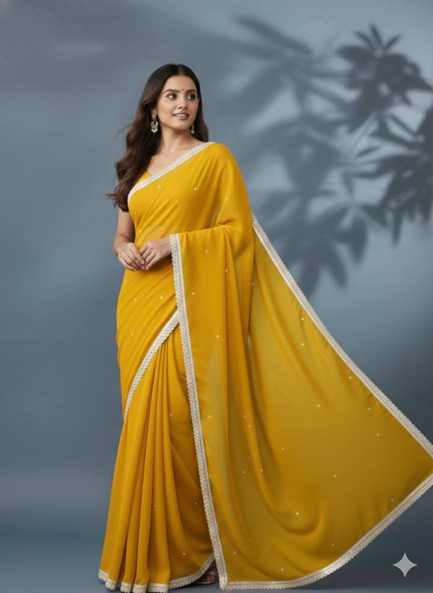 Georgette Fabric Saree with Blouse Piece – জর্জেট শাড়ি - Image 2