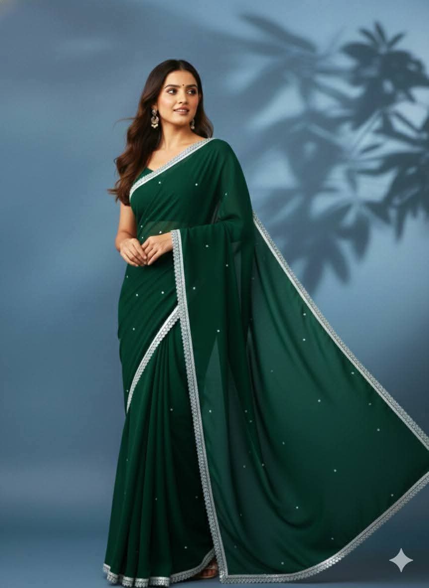 Georgette Fabric Saree with Blouse Piece – জর্জেট শাড়ি - Image 4