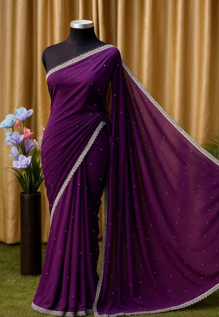 Georgette Fabric Saree with Blouse Piece – জর্জেট শাড়ি - Image 5