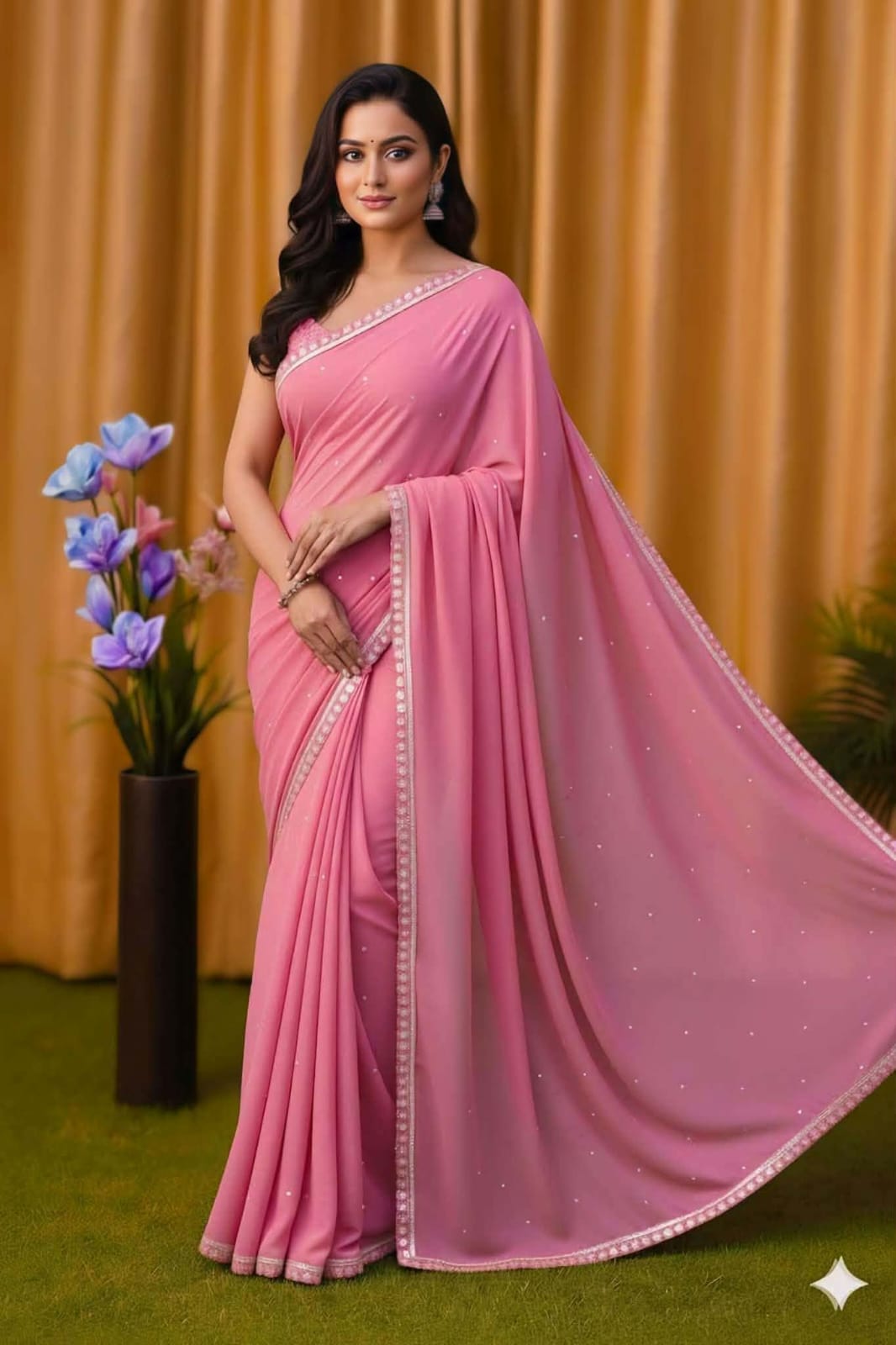 Georgette Fabric Saree with Blouse Piece – জর্জেট শাড়ি - Image 7