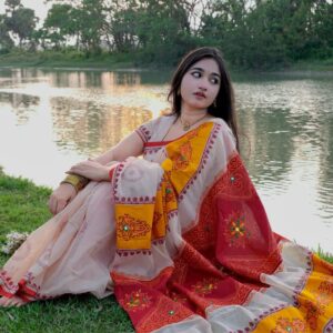 Half Silk Butik Saree with Blouse Piece – হাফ সিল্ক বুটিক শাড়ি