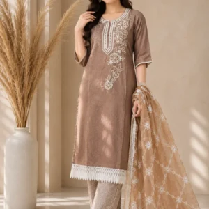 Elegant Cotton Embroidery 3 Piece | এলিগ্যান্ট কটন এমব্রয়ডারি থ্রি-পিস