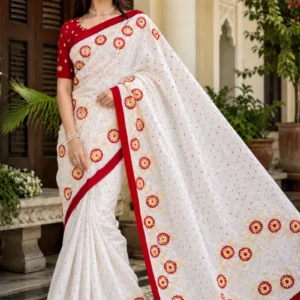 Hand Work Soft Cotton Saree | প্রিমিয়াম ব্লক প্রিন্ট শাড়ি