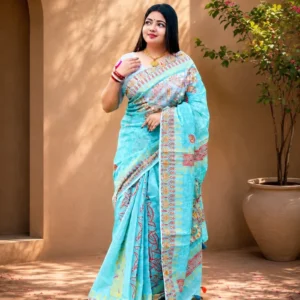Soft Cotton Embroidery Saree | প্রিমিয়াম হ্যান্ড এমব্রয়ডারি শাড়ি