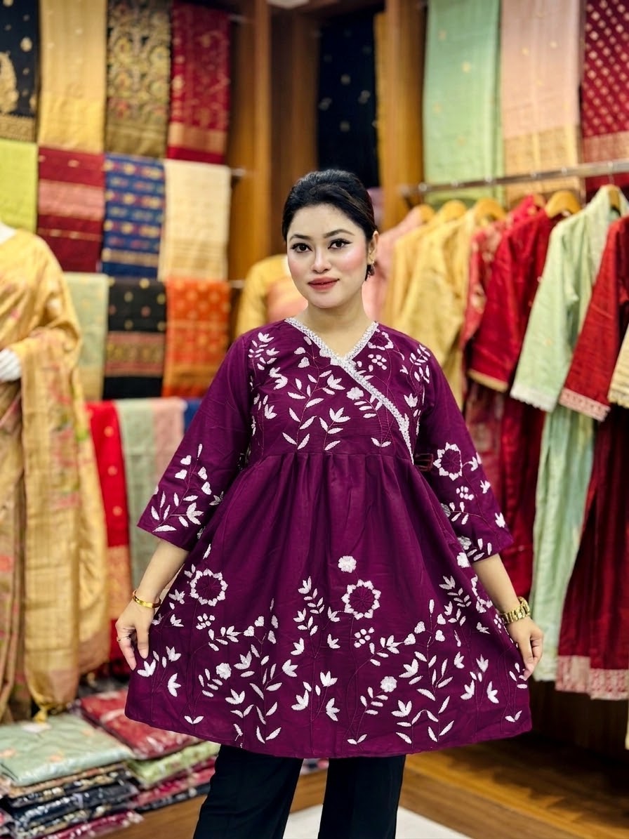 Unique Embroidered One Piece Tops | ইউনিক এমব্রয়ডারি ওয়ান পিস টপস - Image 4