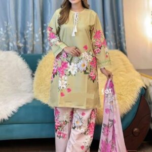 স্টাইলিশ 3 Piece Ladies Dress Skin Print Three Piece – স্টাইলিশ প্রিন্টেড থ্রি পিস