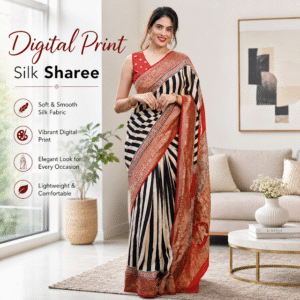 Digital Print Silk Sharee – ডিজিটাল প্রিন্ট সিল্ক শাড়ি