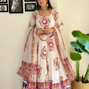 Puja Special Gown Three Piece | পূজা স্পেশাল গাউন থ্রি পিস