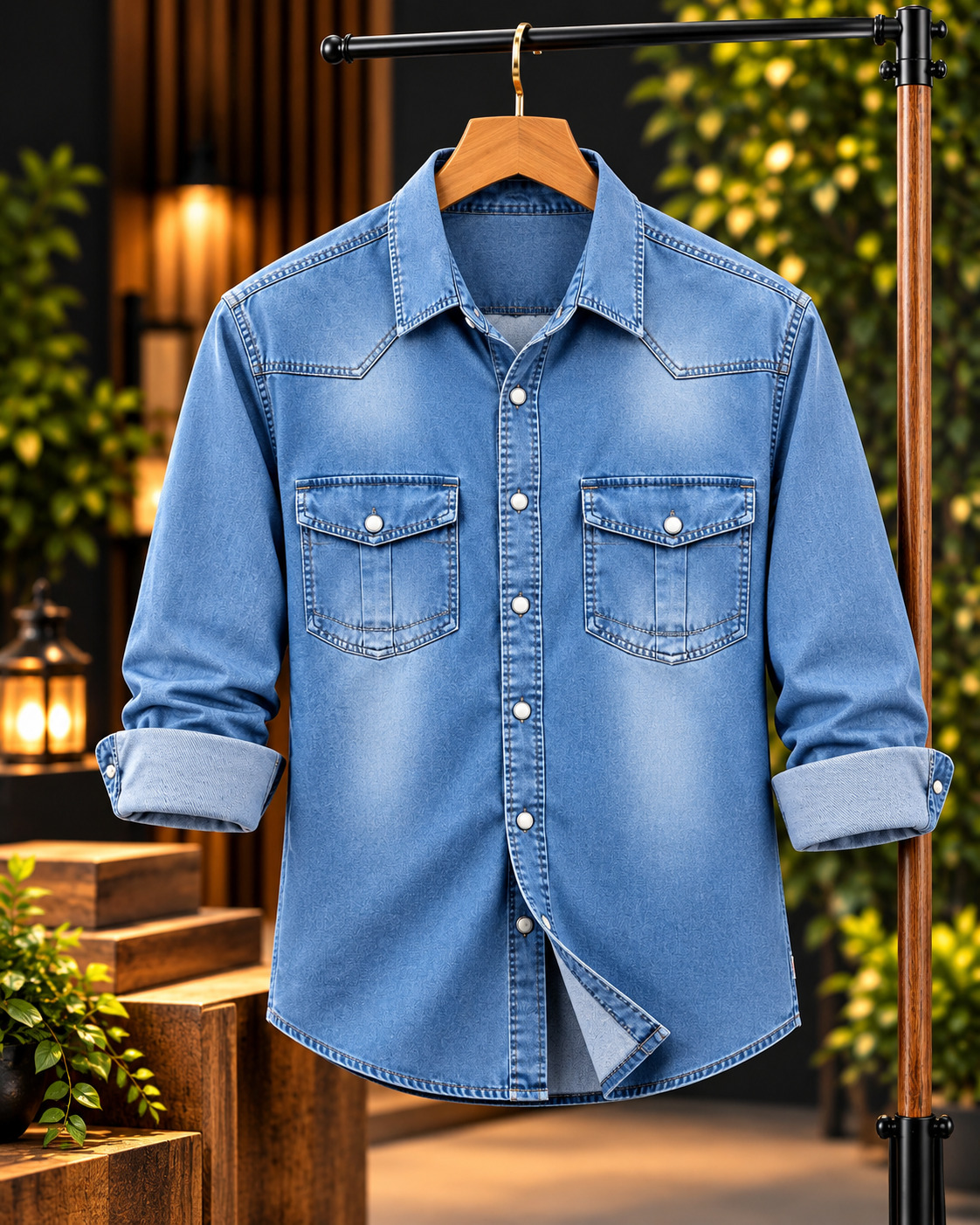 Premium Trendy Denim Shirt | প্রিমিয়াম ট্রেন্ডি ডেনিম শার্ট - Image 3