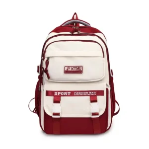 Lightweight College Student Backpack (Red) | লাল কলেজ ব্যাকপ্যাক