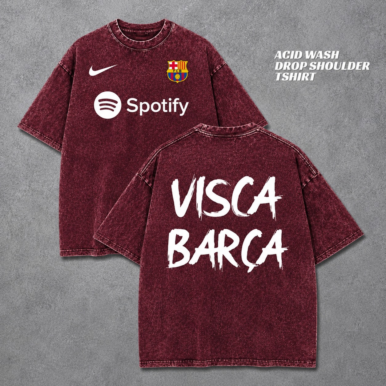 Barca Acid Wash Drop Shoulder T-Shirt | স্টাইলিশ ও ট্রেন্ডি লুক - Image 3