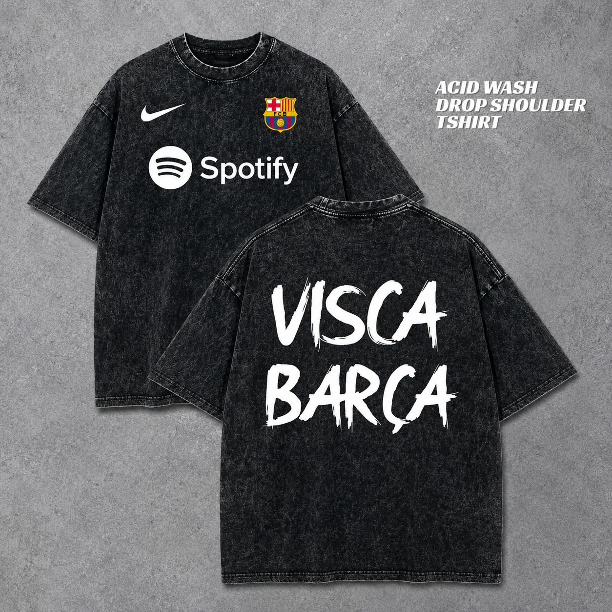 Barca Acid Wash Drop Shoulder T-Shirt | স্টাইলিশ ও ট্রেন্ডি লুক - Image 4