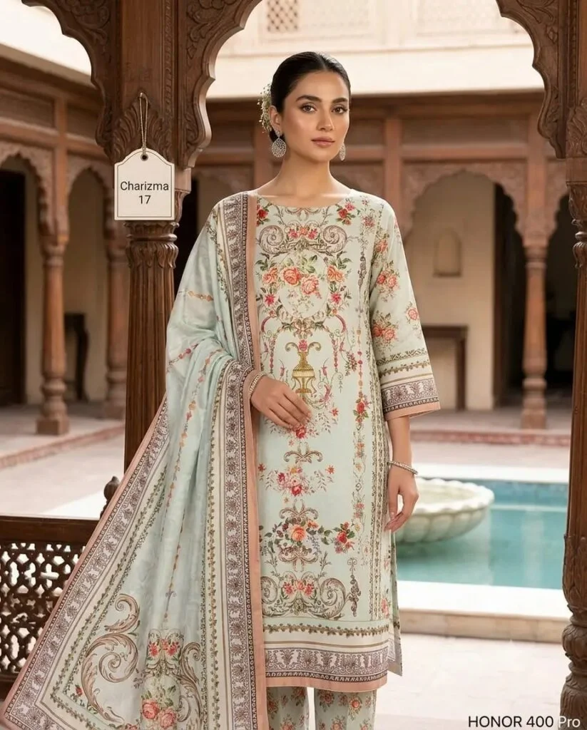 Charizma & Bin Hamid Lawn Three Piece | প্রিন্টেড লন থ্রি-পিস - Image 2