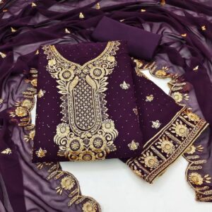 Georgette Embroidery Four Piece Dress | জর্জেট এমব্রয়ডারি