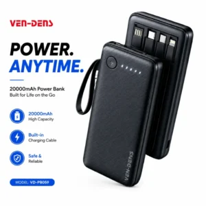 VEN-DENS VD-PB059 20000mAh Power Bank | Built-in Cable