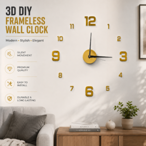 3D DIY Frameless Wall Clock | 3D ওয়াল ক্লক