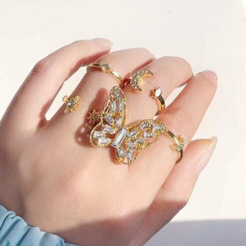 Big Butterfly Ring Set