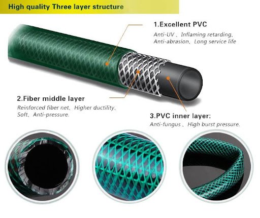 3 Layered Braided Water Hose Pipe