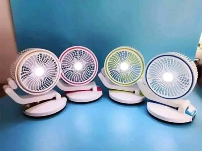 USB Rechargeable Fan With LED Light