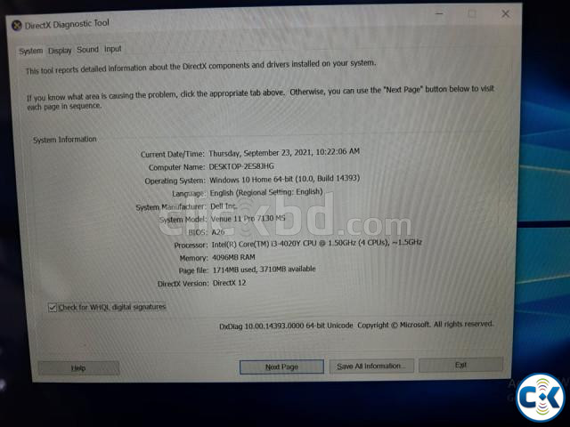 Dell Venue Pro 11 Windows Tab