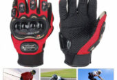 Pro Biker Hand Gloves Leather TPR Finger Armor