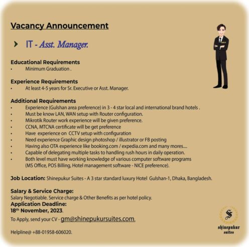 Assistant Manager Jobs in Dhaka