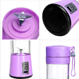 Portable and Rechargeable Juice Blender HM03 (Purple Color)