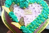 Vanilla Love Shape Cake